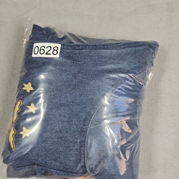 Vintage Denim Dress Womens 6 Nature Bear Cabin Embroidered Novelty Cottagecore - Picture 16 of 16